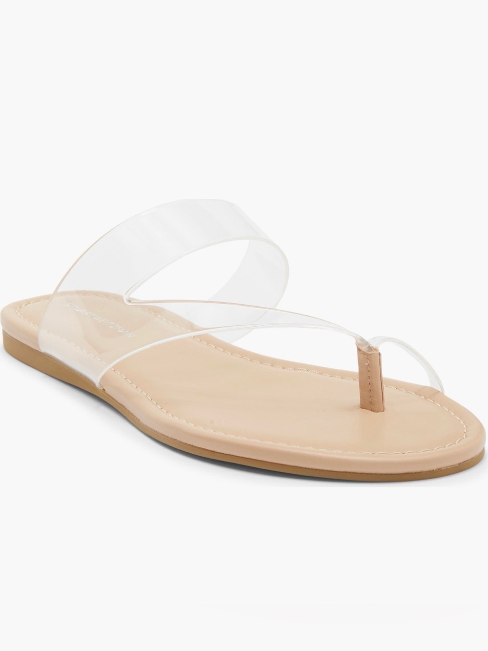 Stuart Weitzman Clear Strap Beige Women’s Slide Sandal